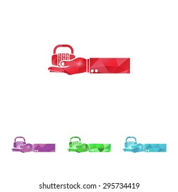 vector illustration of modern b lack icon lock