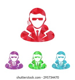 vector illustration of modern b lack icon detective
