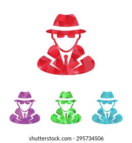 vector illustration of modern b lack icon detective