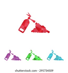 vector illustration of modern b lack icon fire extinguisher