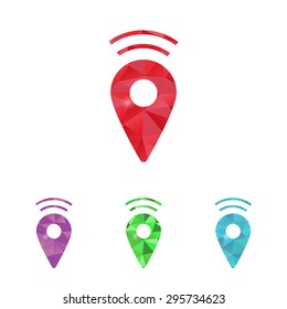 vector illustration of modern b lack icon marker
