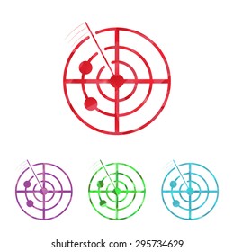 vector illustration of modern b lack icon radar