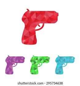 vector illustration of modern b lack icon gun