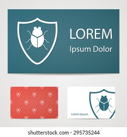 vector illustration of modern b lack icon virus