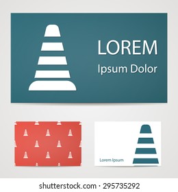 vector illustration of modern b lack icon traffic cone