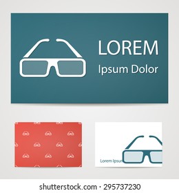 vector illustration of modern b lack icon glasses 3d