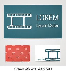 vector illustration of modern b lack icon frame cinema