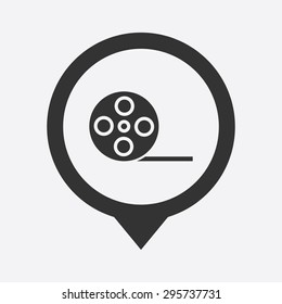 vector illustration of modern b lack icon reel of film