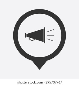 vector illustration of modern b lack icon horn