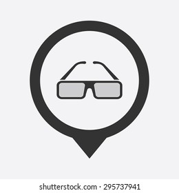 vector illustration of modern b lack icon glasses 3d