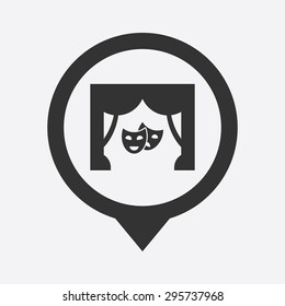 vector illustration of modern b lack icon mask movie