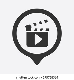 vector illustration of modern b lack icon clapper board