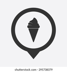 vector illustration of modern b lack icon ice cream