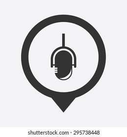 vector illustration of modern b lack icon microphone
