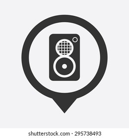vector illustration of modern b lack icon subwoofer