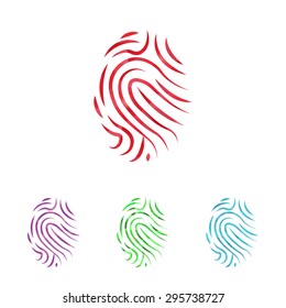 vector illustration of modern b lack icon fingerprint