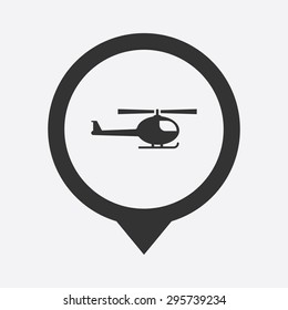 vector illustration of modern b lack icon helicopter