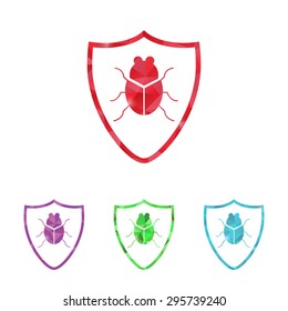 vector illustration of modern b lack icon virus