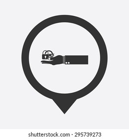 vector illustration of modern b lack icon lock