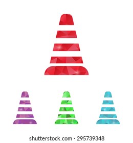 vector illustration of modern b lack icon traffic cone