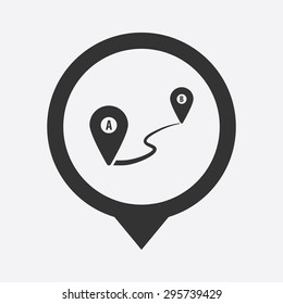 vector illustration of modern b lack icon marker