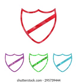 vector illustration of modern b lack icon shield