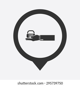vector illustration of modern b lack icon lock