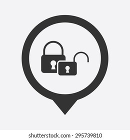 vector illustration of modern b lack icon lock