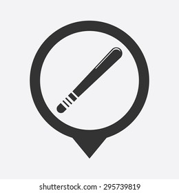 vector illustration of modern b lack icon baton protection