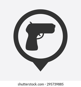 vector illustration of modern b lack icon gun