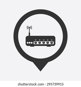 vector illustration of modern b lack icon router