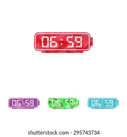 vector illustration of modern b lack icon alarm clock