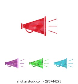 vector illustration of modern b lack icon horn