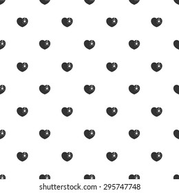 vector illustration of modern b lack icon heart