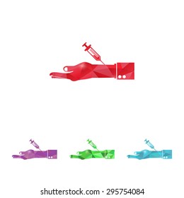 vector illustration of modern b lack icon syringe