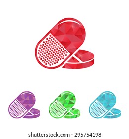 vector illustration of modern b lack icon pills