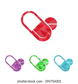 vector illustration of modern b lack icon pills