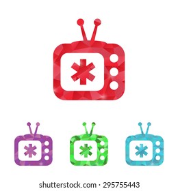 vector illustration of modern b lack icon medical tv