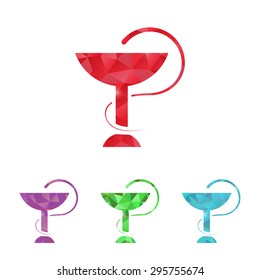 vector illustration of modern b lack icon medical bowls