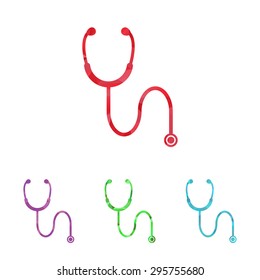 vector illustration of modern b lack icon stethoscope