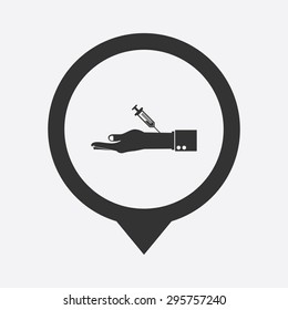 vector illustration of modern b lack icon syringe