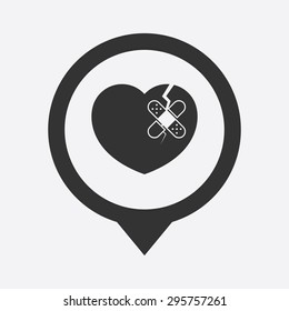 vector illustration of modern b lack icon heart