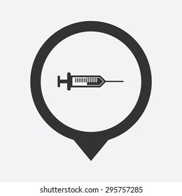 vector illustration of modern b lack icon syringe