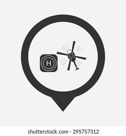 vector illustration of modern b lack icon helicopter