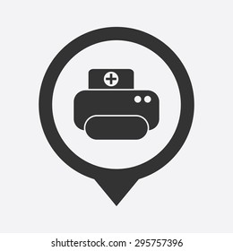 vector illustration of modern b lack icon printer