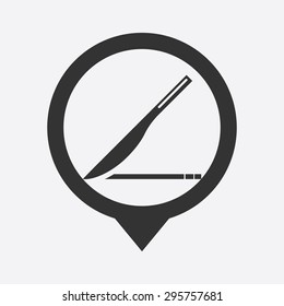 vector illustration of modern b lack icon scalpel