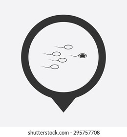 vector illustration of modern b lack icon sperm