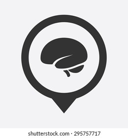 vector illustration of modern b lack icon brain 