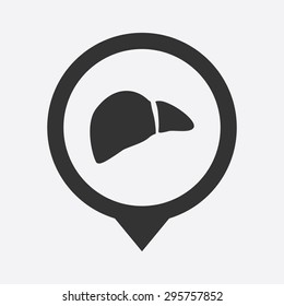 vector illustration of modern b lack icon liver