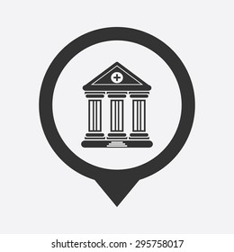 vector illustration of modern b lack icon hospital